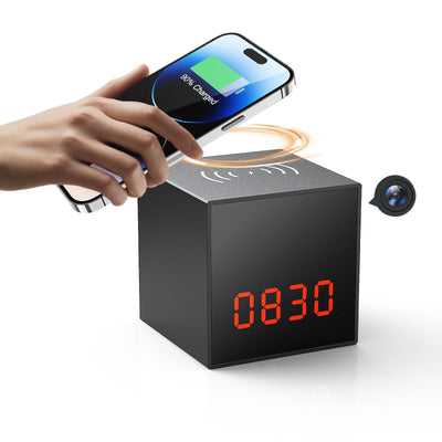 UPGRADE Awaretech Smart Clock Alarm HD Hidden Camera with Wireless Charging Station