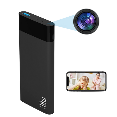 Power Bank with Hidden HD Camera and Mic - Portable Fast Charging