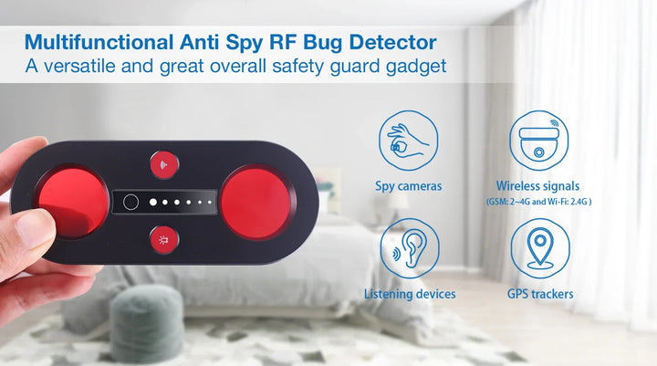 RF Bug Detector Spy Camera Finder and Anti-Spy Tool with Dual Lens